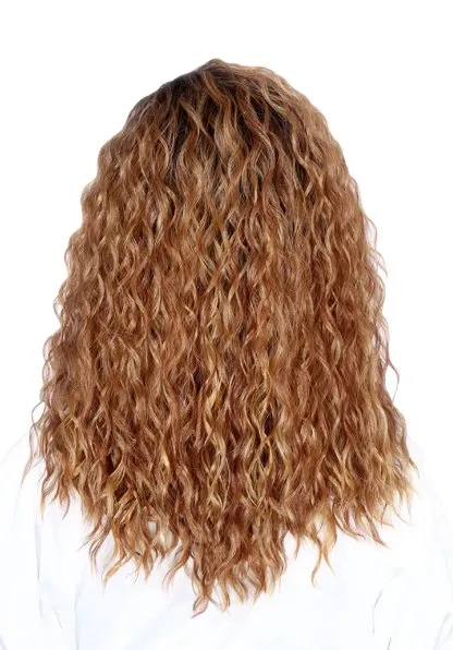 Shoulder Length Tight Curl Lace Front Wig - Ice Blue
