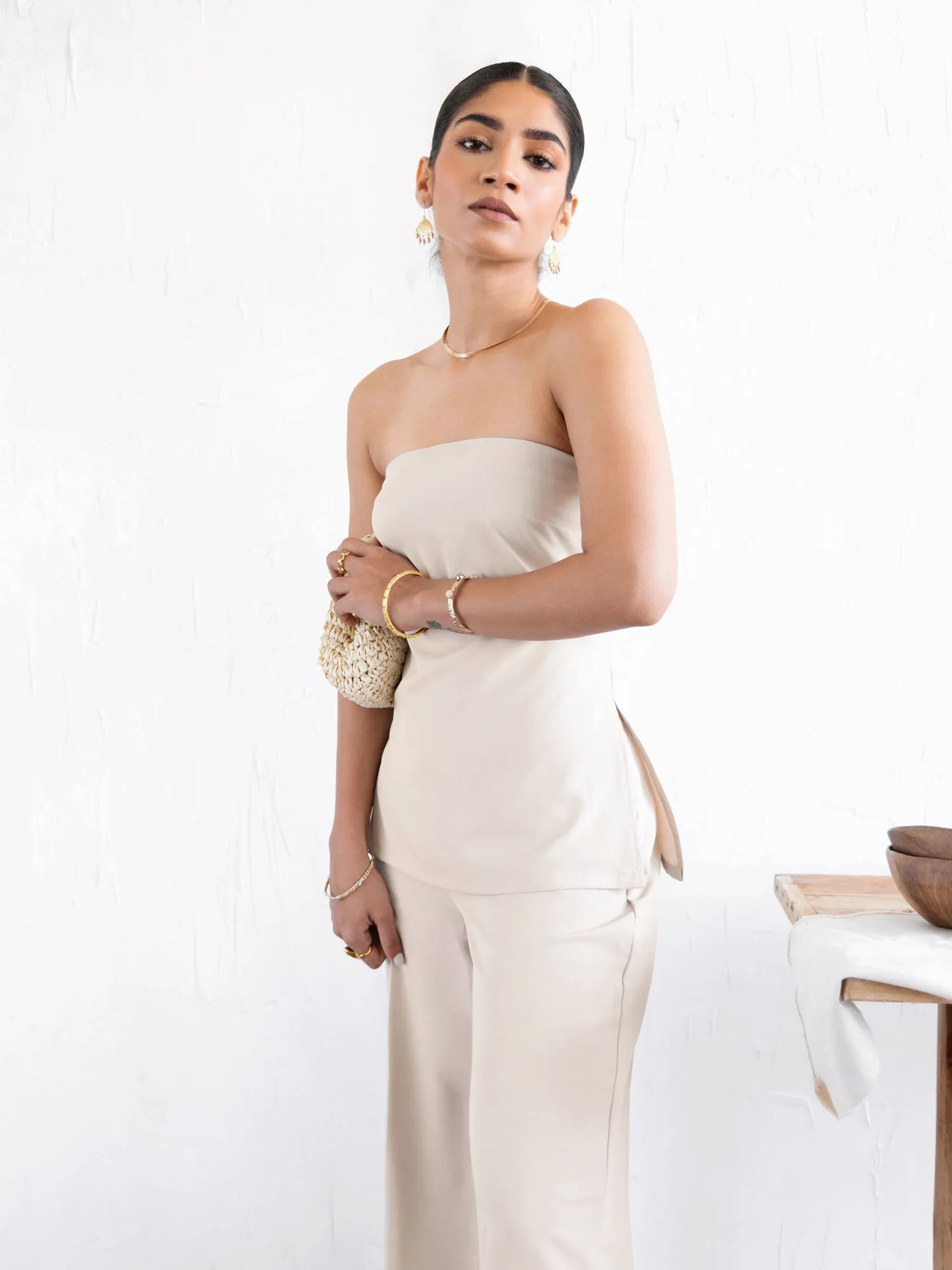 Side Slit Detailed Tube Top