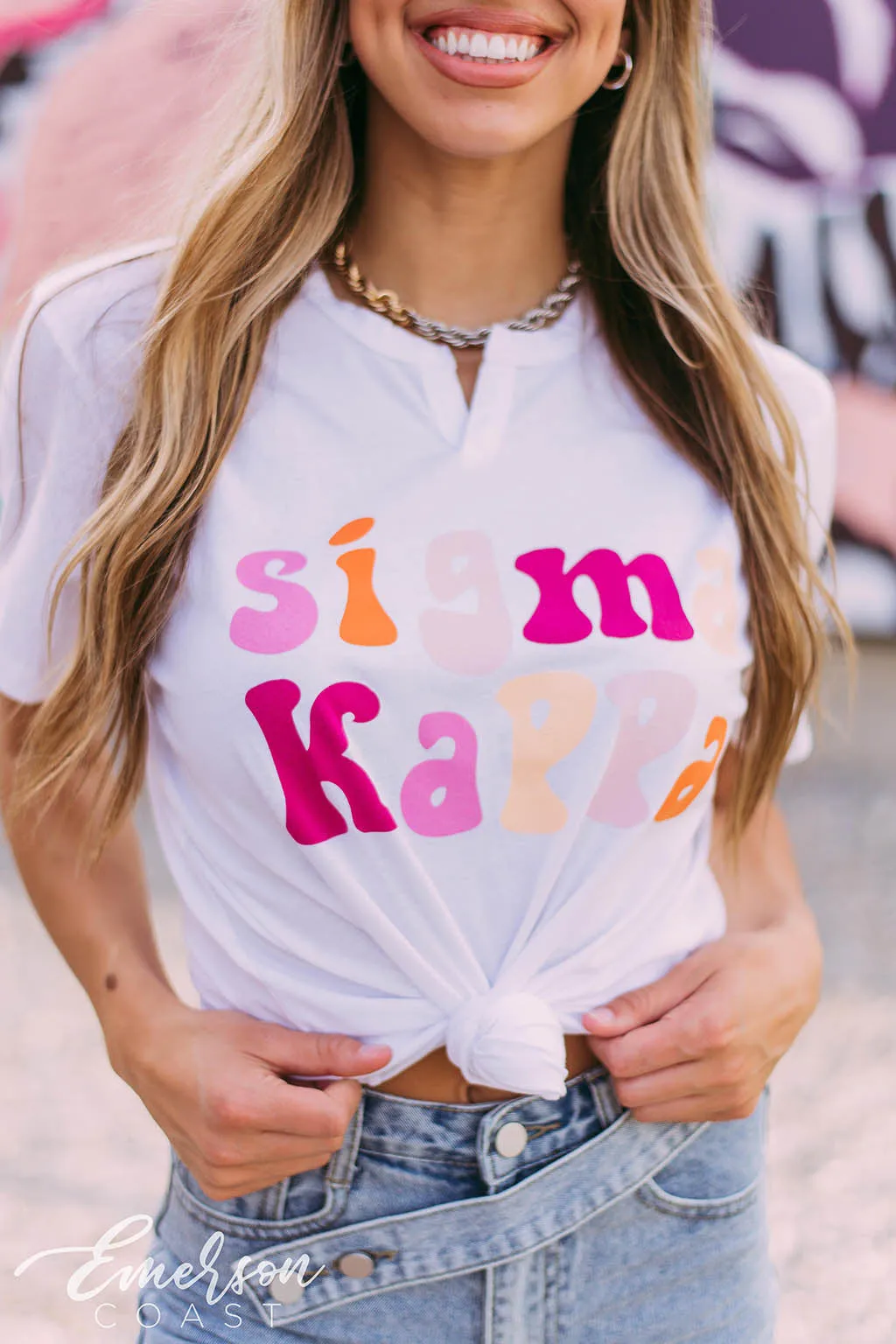 Sigma Kappa Colorful Notch Tee