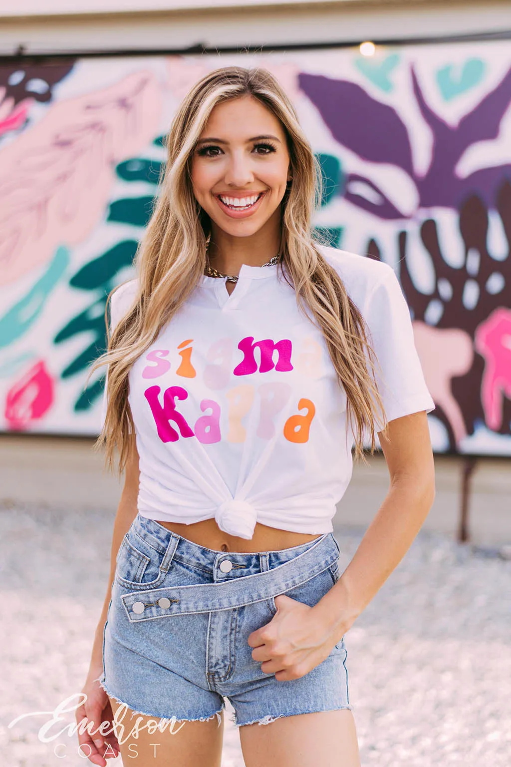 Sigma Kappa Colorful Notch Tee