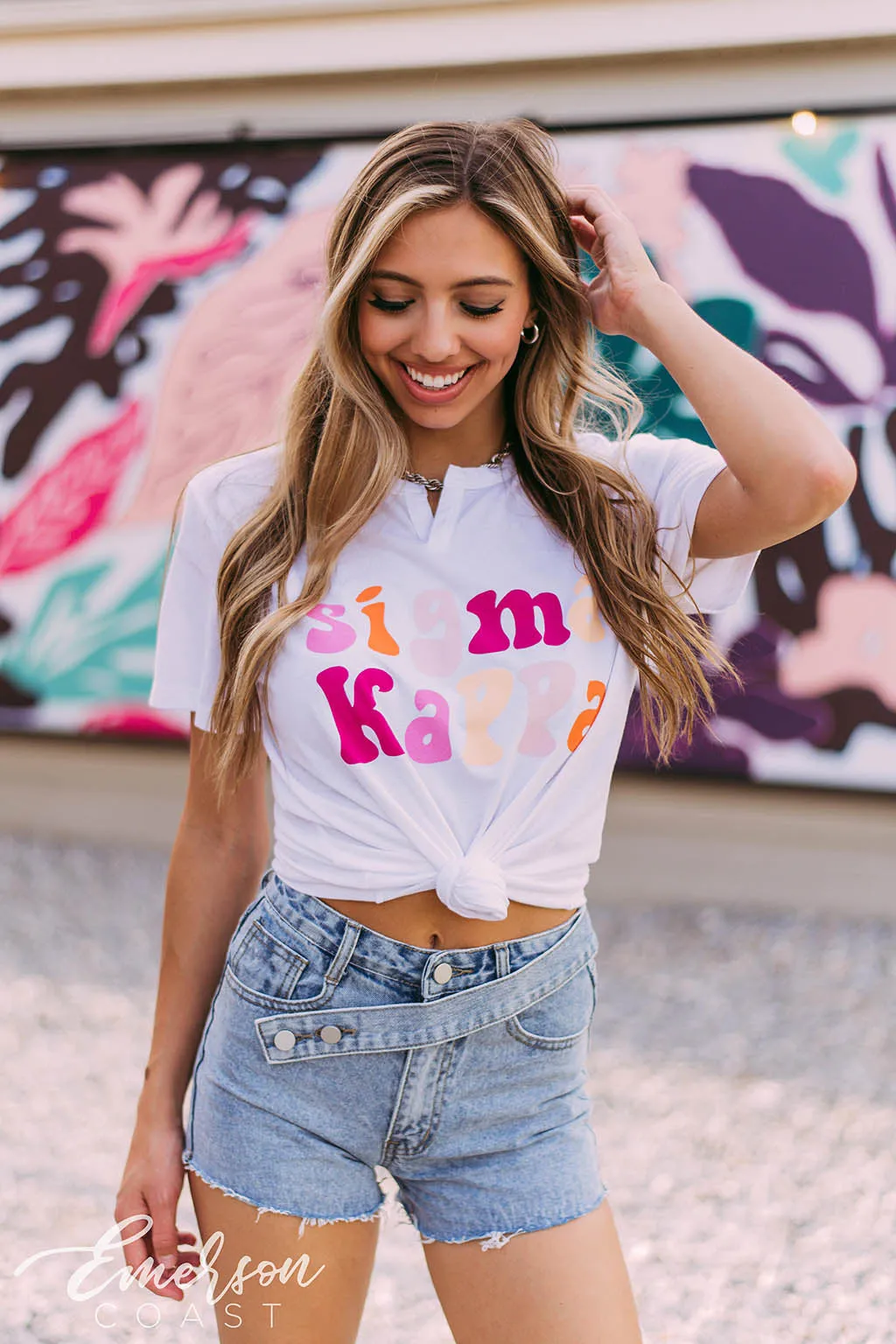 Sigma Kappa Colorful Notch Tee
