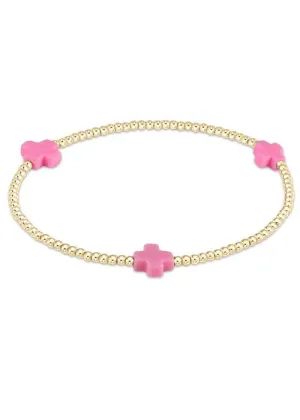 SIGNATURE CROSS BRACELET - BRIGHT PINK