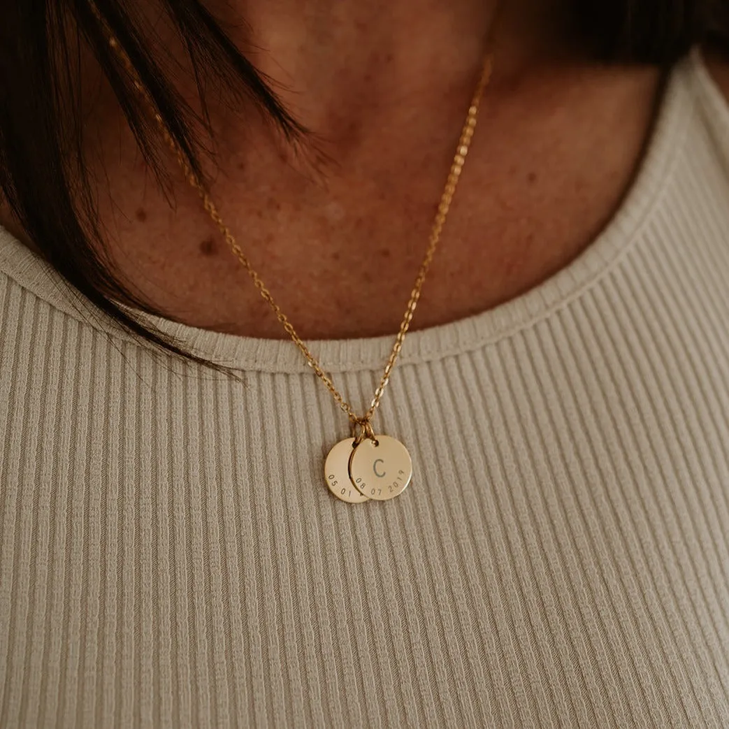 Silver Detailed Initial Necklace