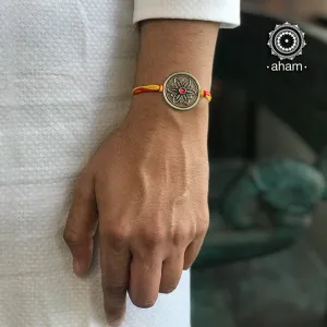 Silver Dial Flower Rakhi