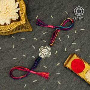 Silver Flower  Rakhi