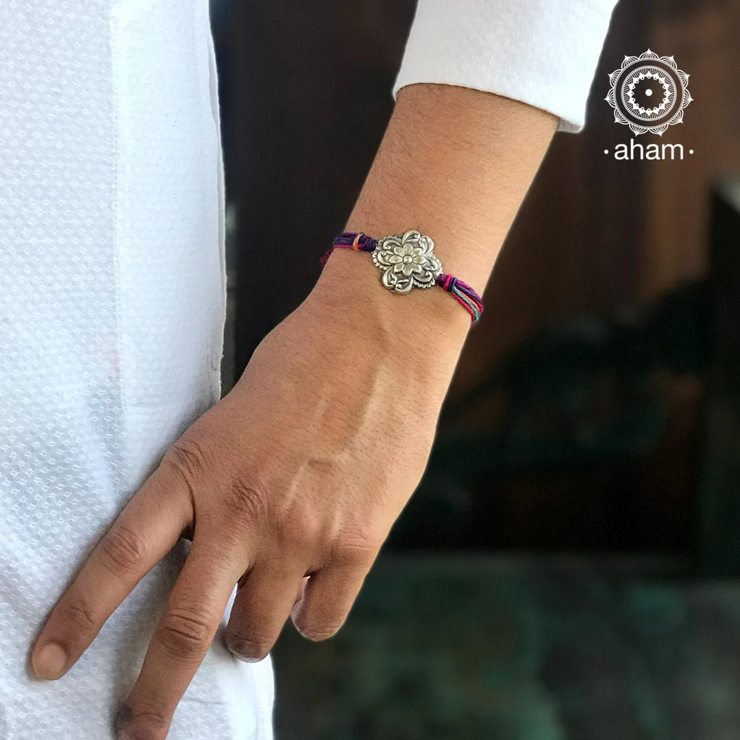 Silver Flower  Rakhi