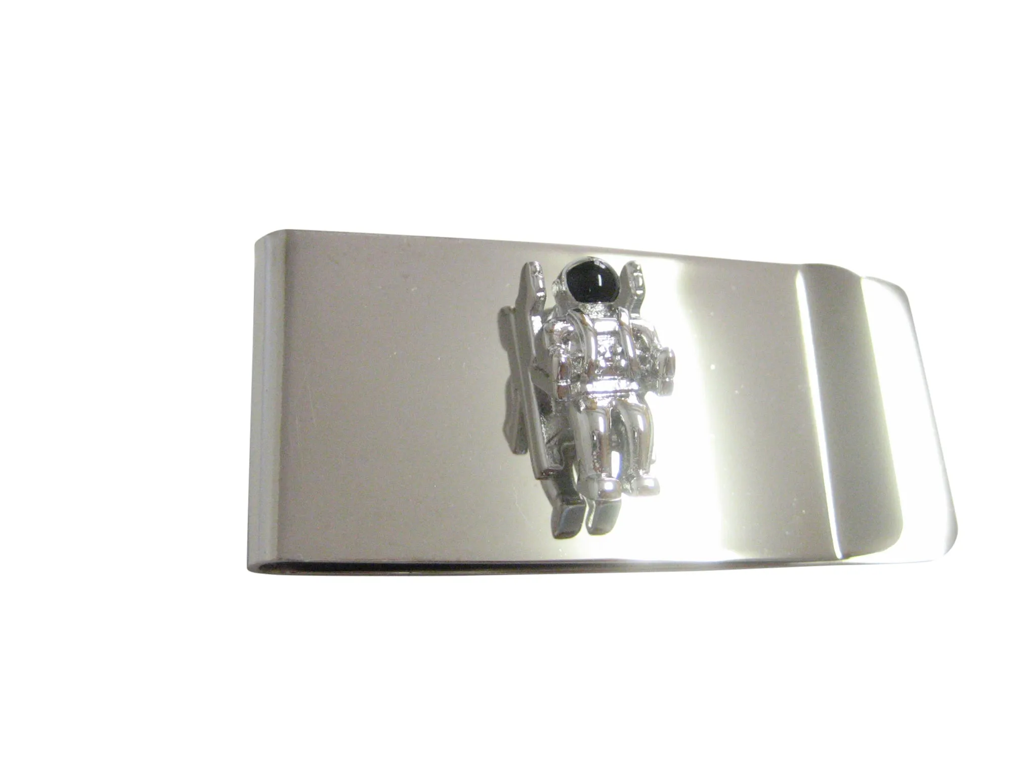 Silver Toned Detailed Space Astronaut Money Clip
