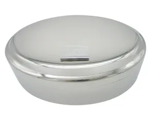 Silver Toned Etched Detailed Alligator Pendant Oval Trinket Jewelry Box