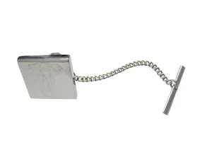 Silver Toned Etched Detailed Elephant Tie Tack