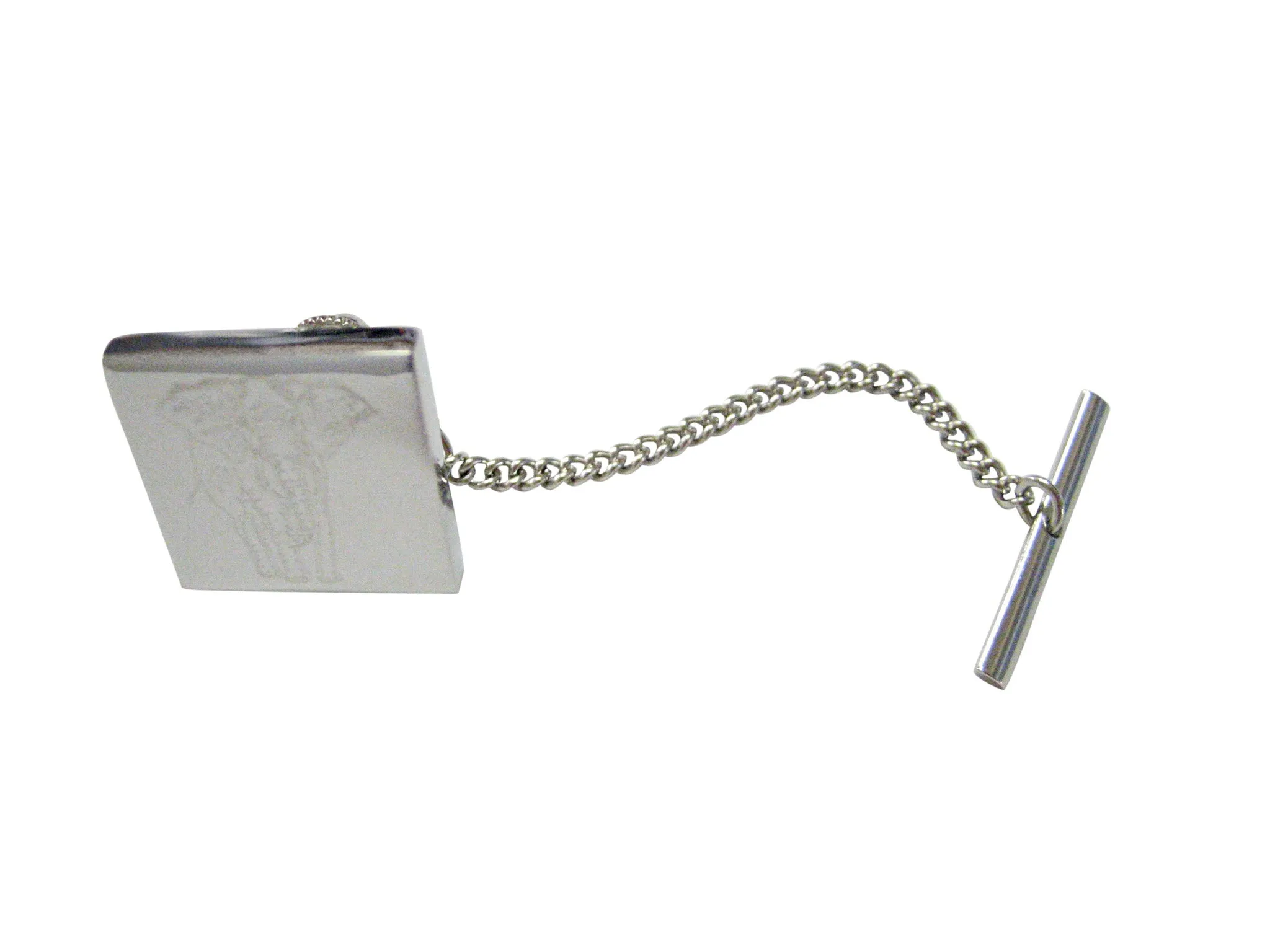 Silver Toned Etched Detailed Elephant Tie Tack