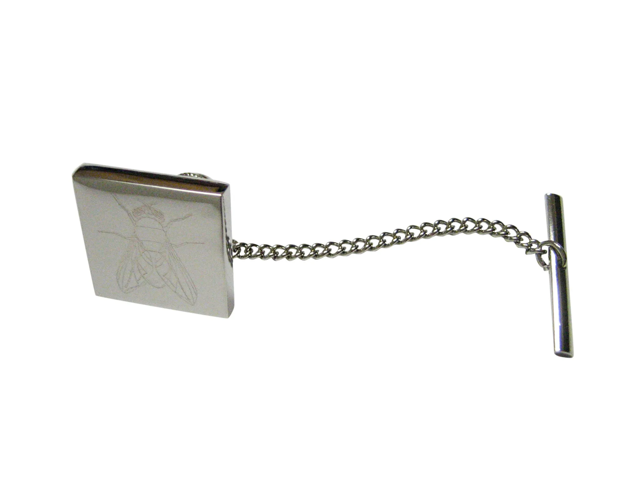 Silver Toned Etched Detailed Fly Bug Insect Tie Tack