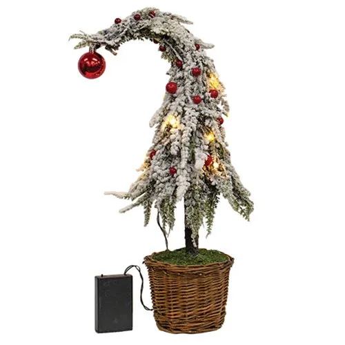Small Curly Christmas Tree with LED Lights