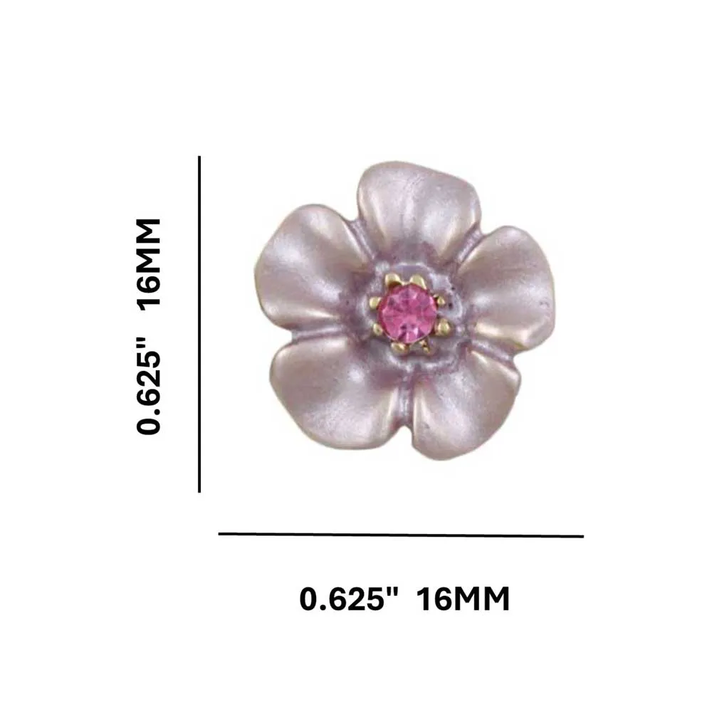 Small Purple Daisy with Pink Center Stud Earring - RSN270EL