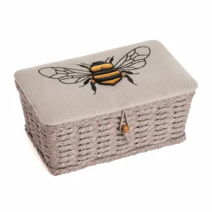Small Sewing Box | Hobby Gift | Wicker Basket Linen Bee