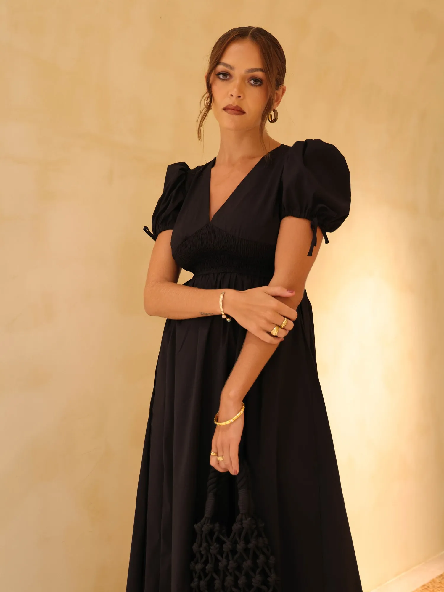 Smocking Detailed Bustier Maxi Dress