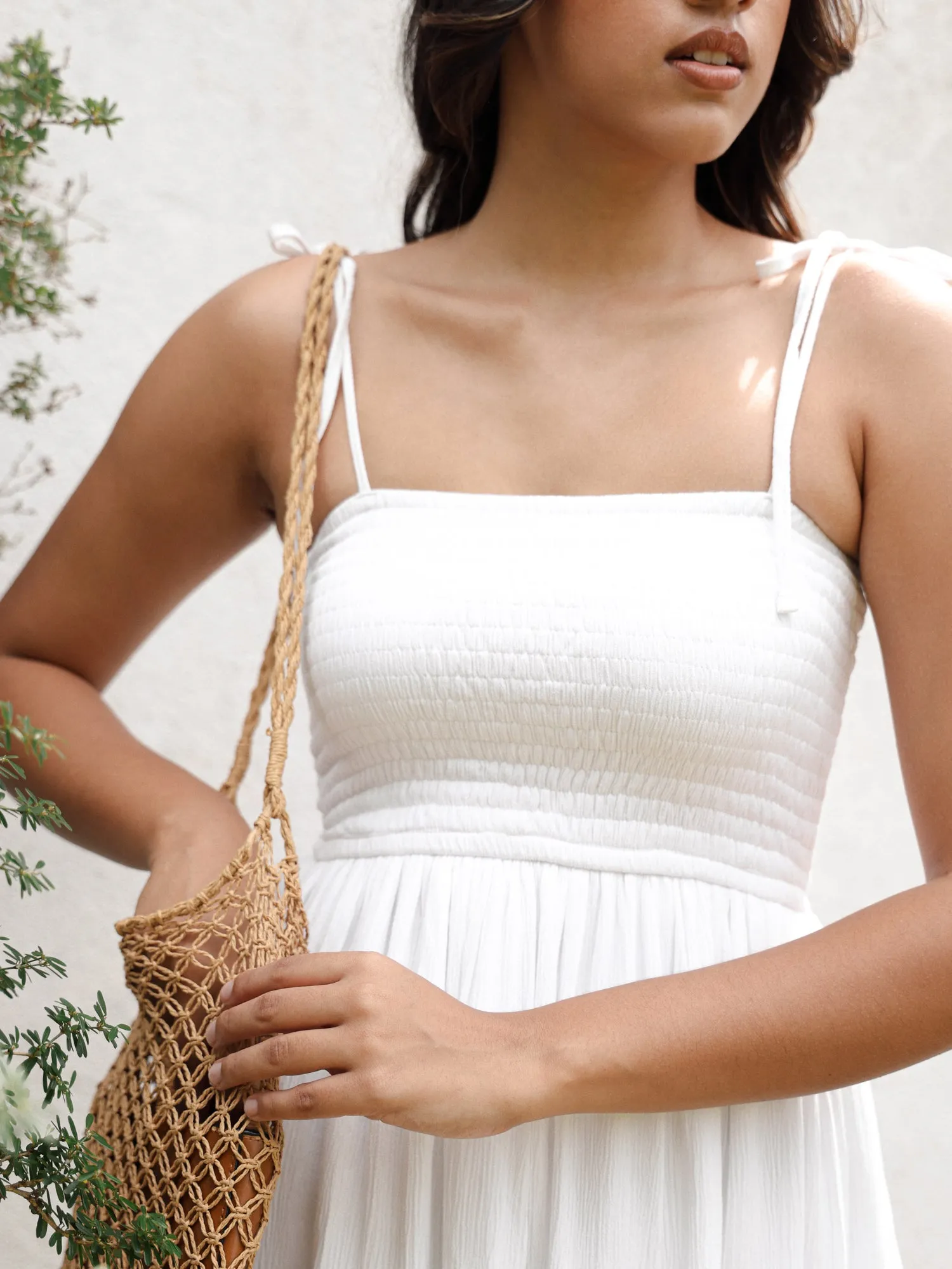 Smocking Detailed Tiered Mini Dress