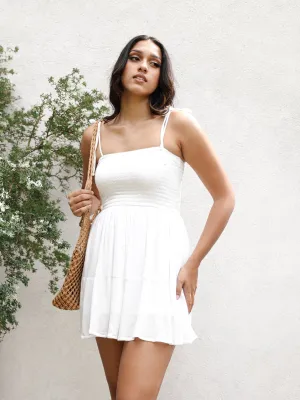 Smocking Detailed Tiered Mini Dress