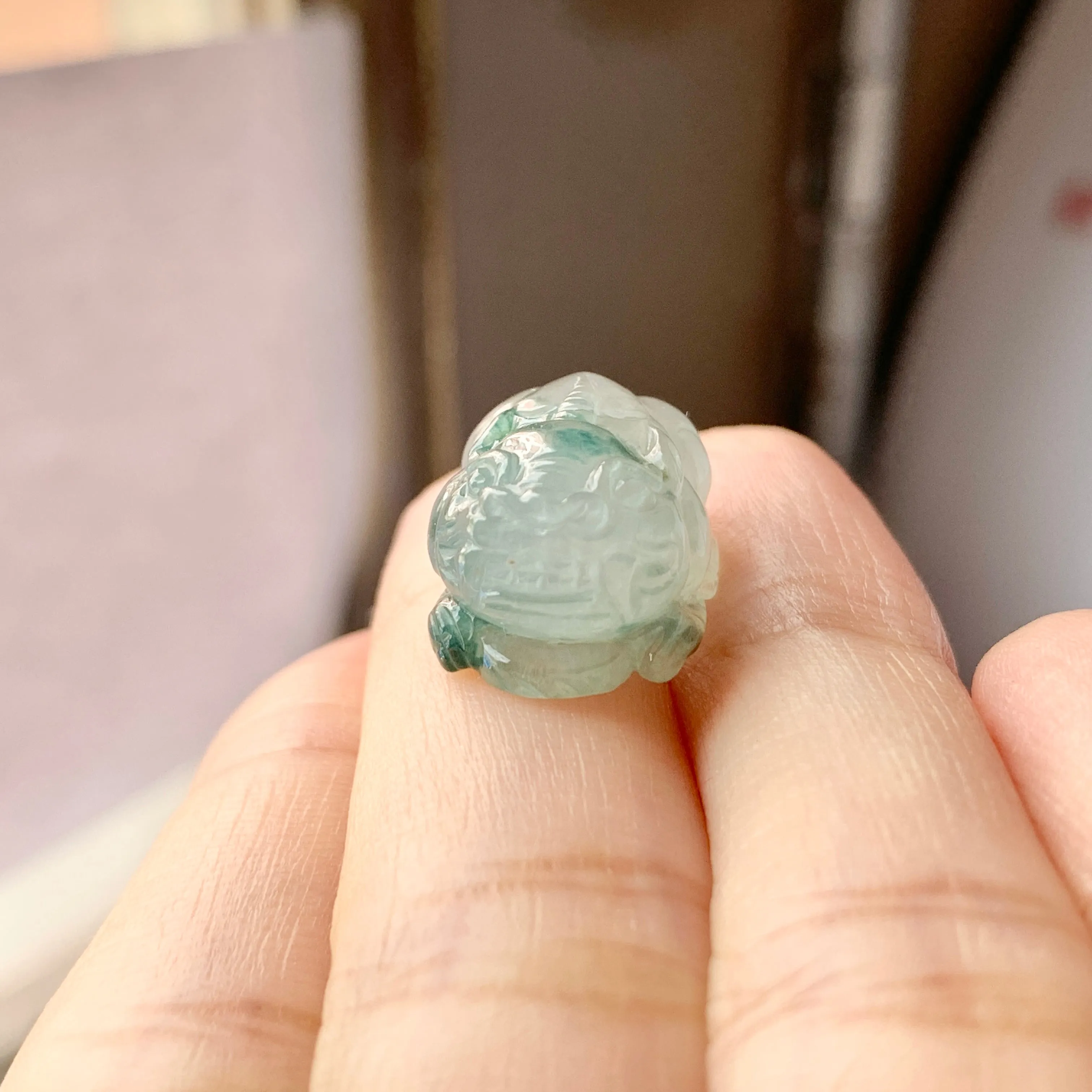 SOLD OUT: A-Grade Natural Floral Jadeite Pixiu No.171726