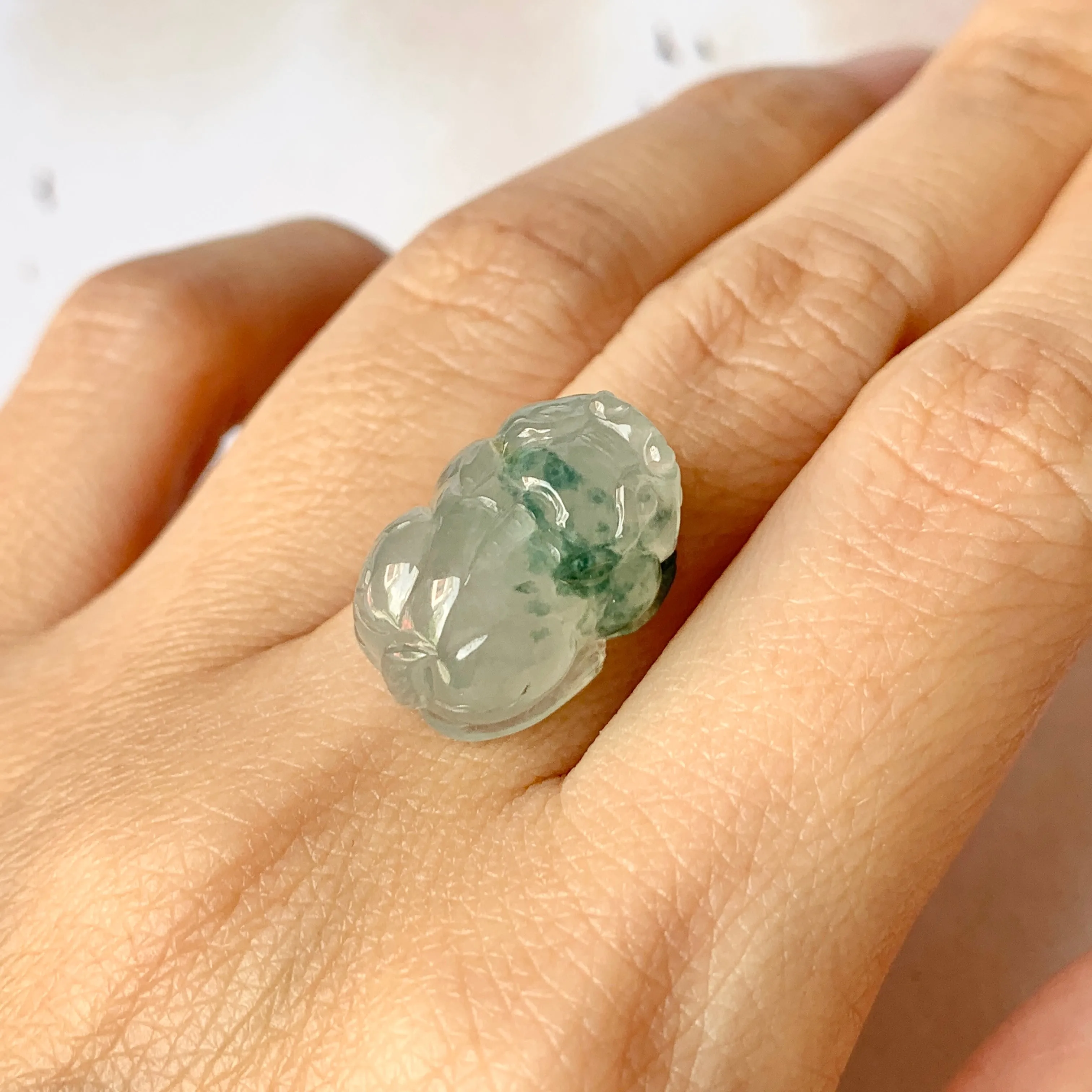 SOLD OUT: A-Grade Natural Floral Jadeite Pixiu No.171726