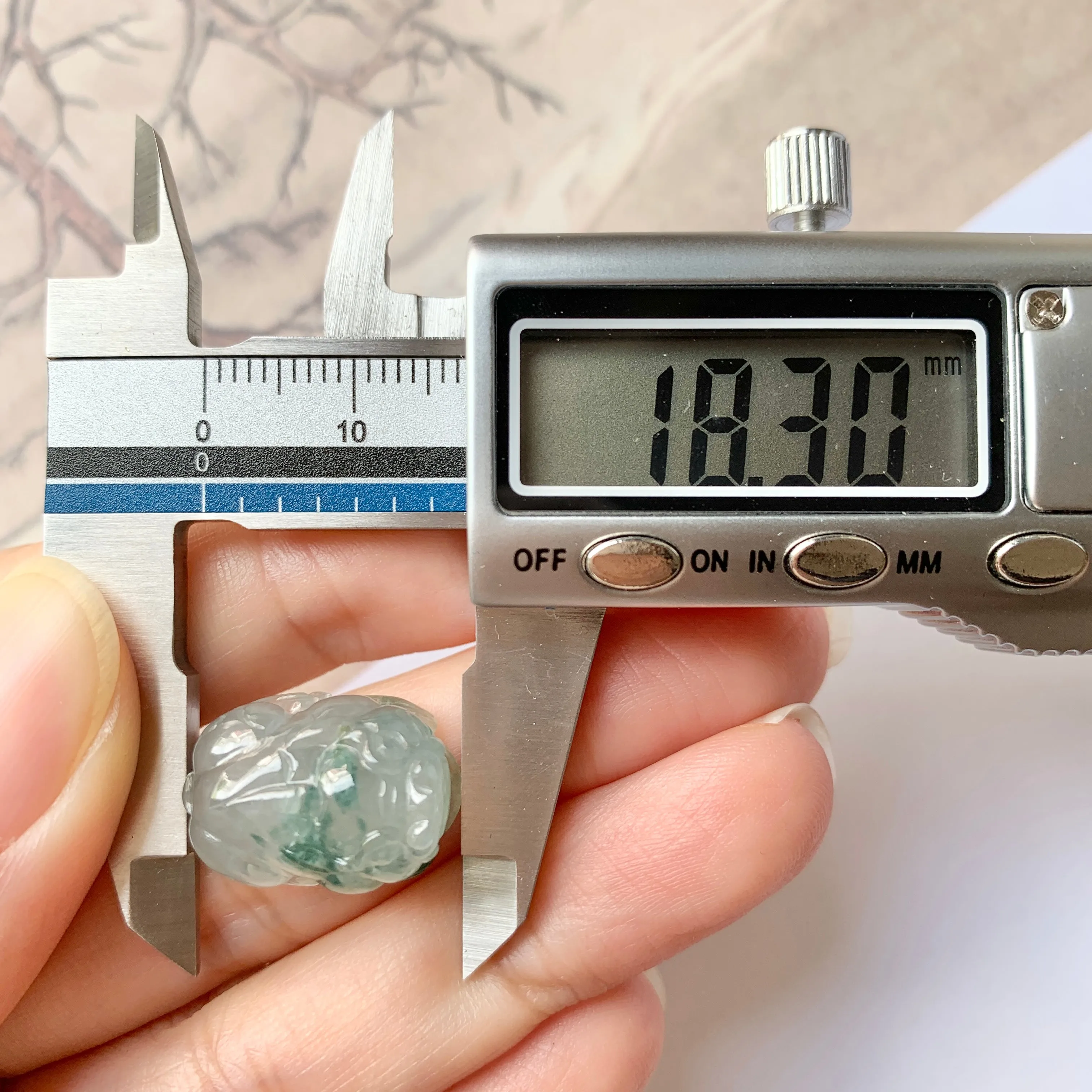 SOLD OUT: A-Grade Natural Floral Jadeite Pixiu No.171726
