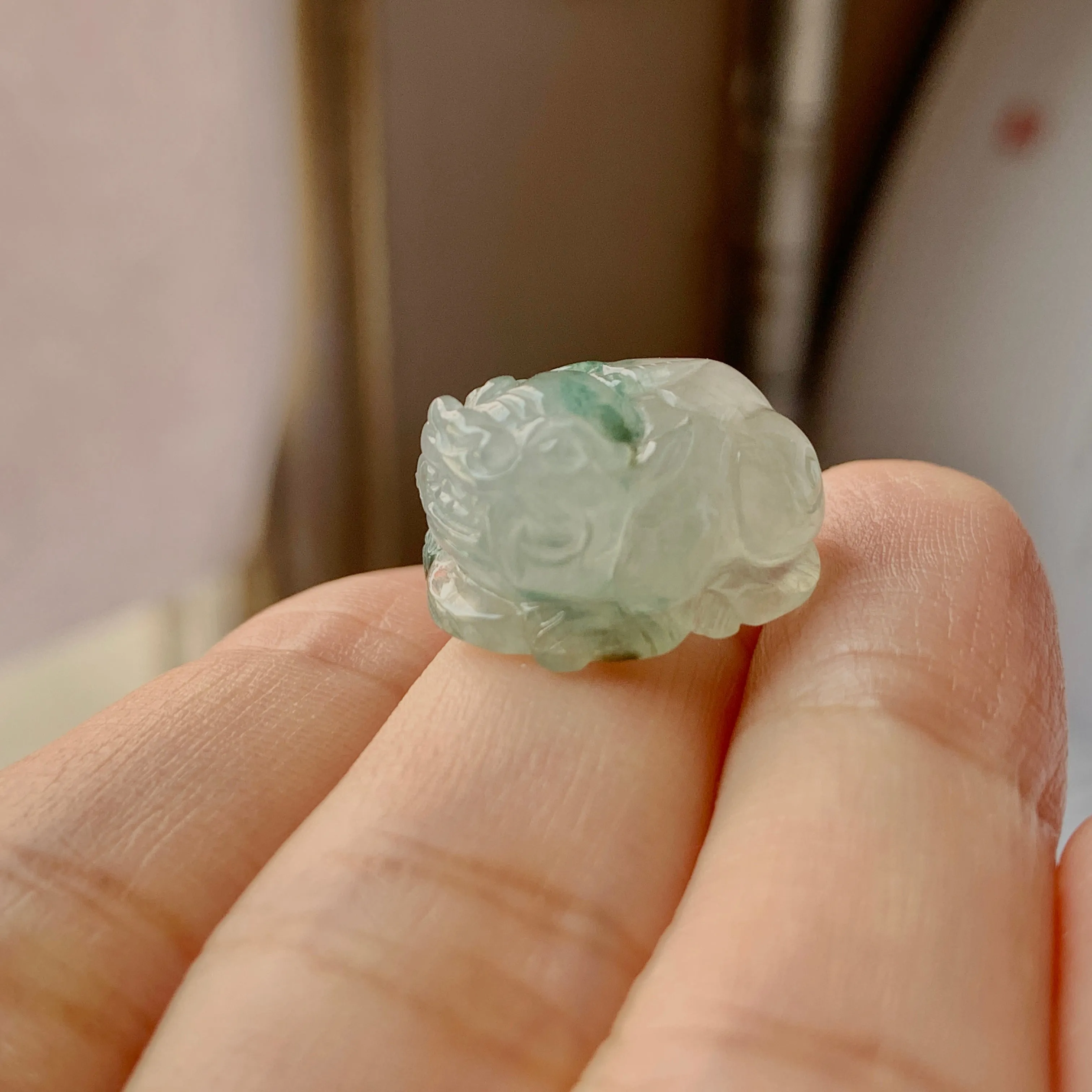 SOLD OUT: A-Grade Natural Floral Jadeite Pixiu No.171726