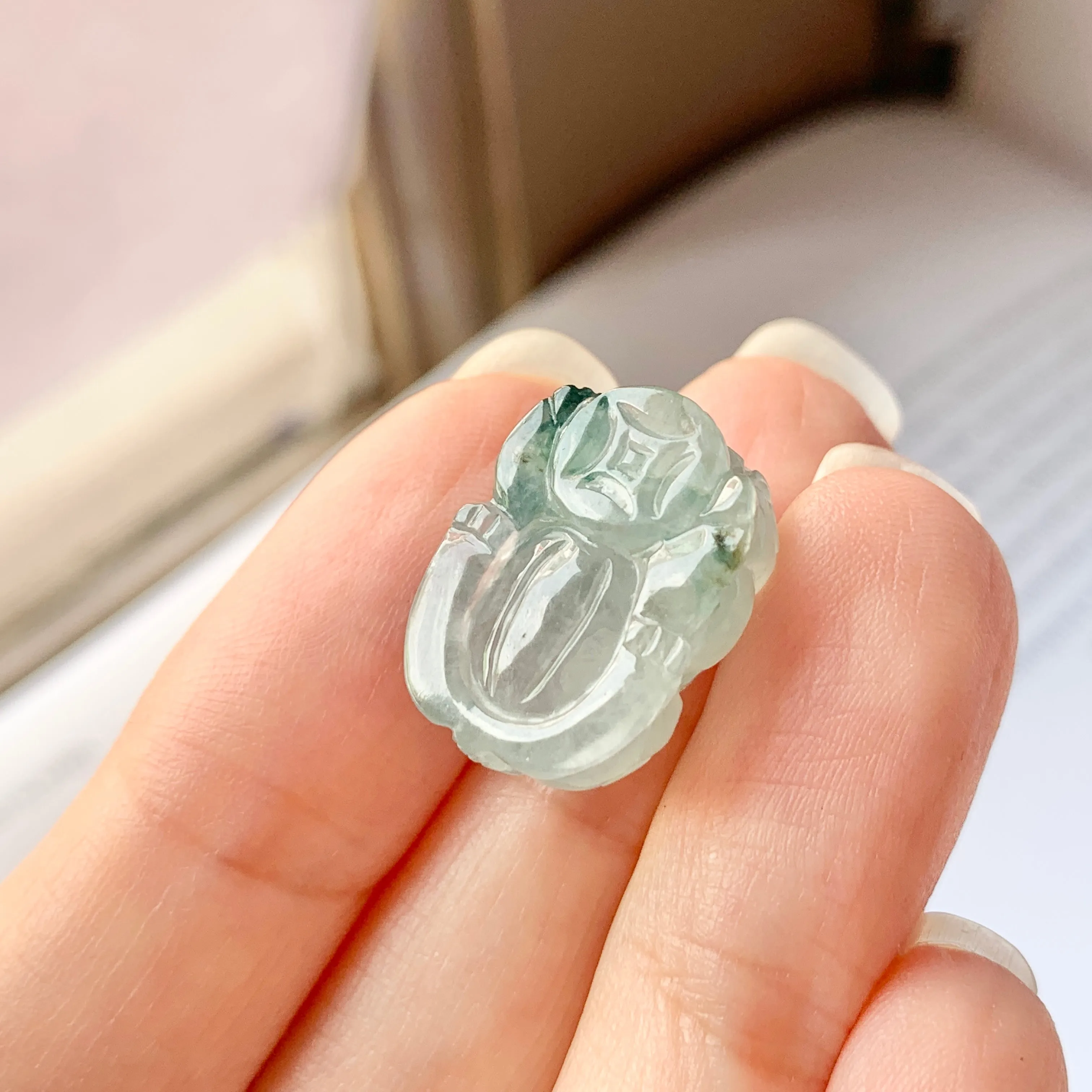 SOLD OUT: A-Grade Natural Floral Jadeite Pixiu No.171726