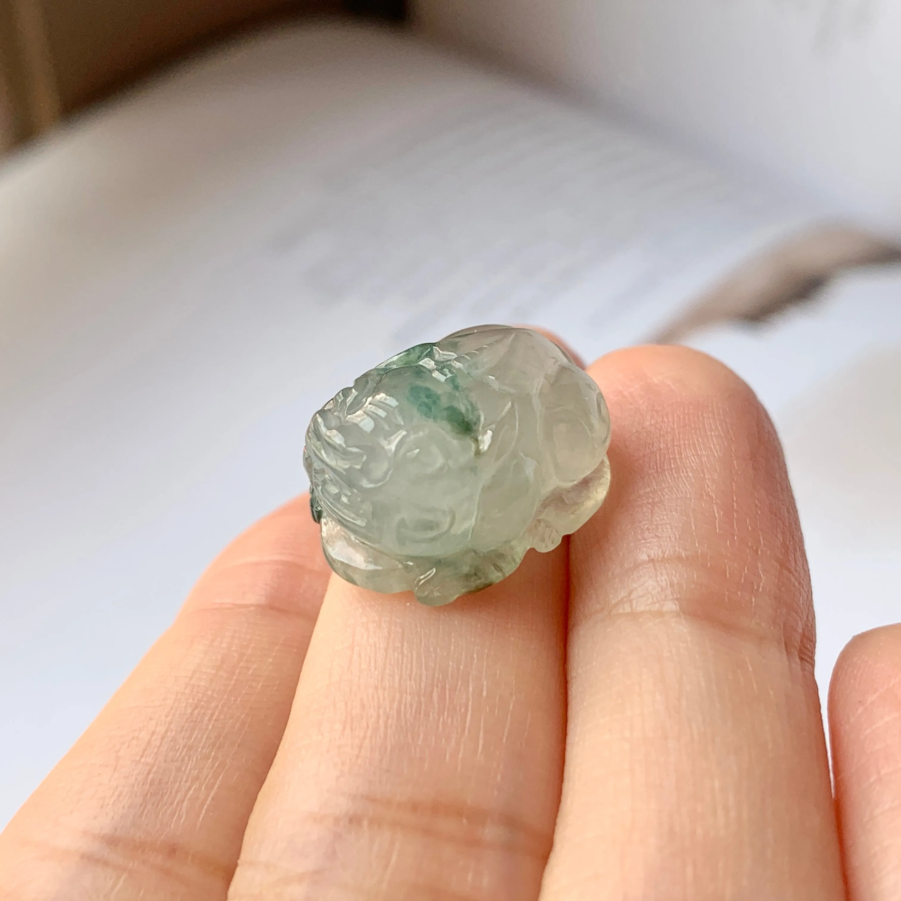 SOLD OUT: A-Grade Natural Floral Jadeite Pixiu No.171726