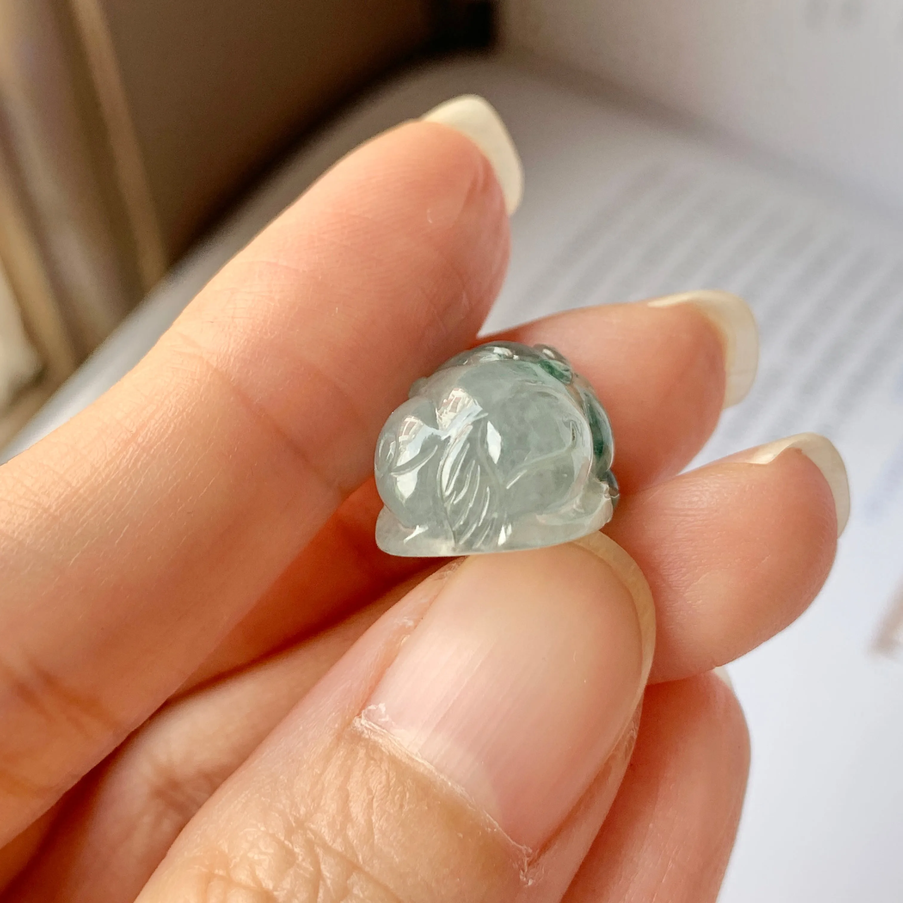 SOLD OUT: A-Grade Natural Floral Jadeite Pixiu No.171726