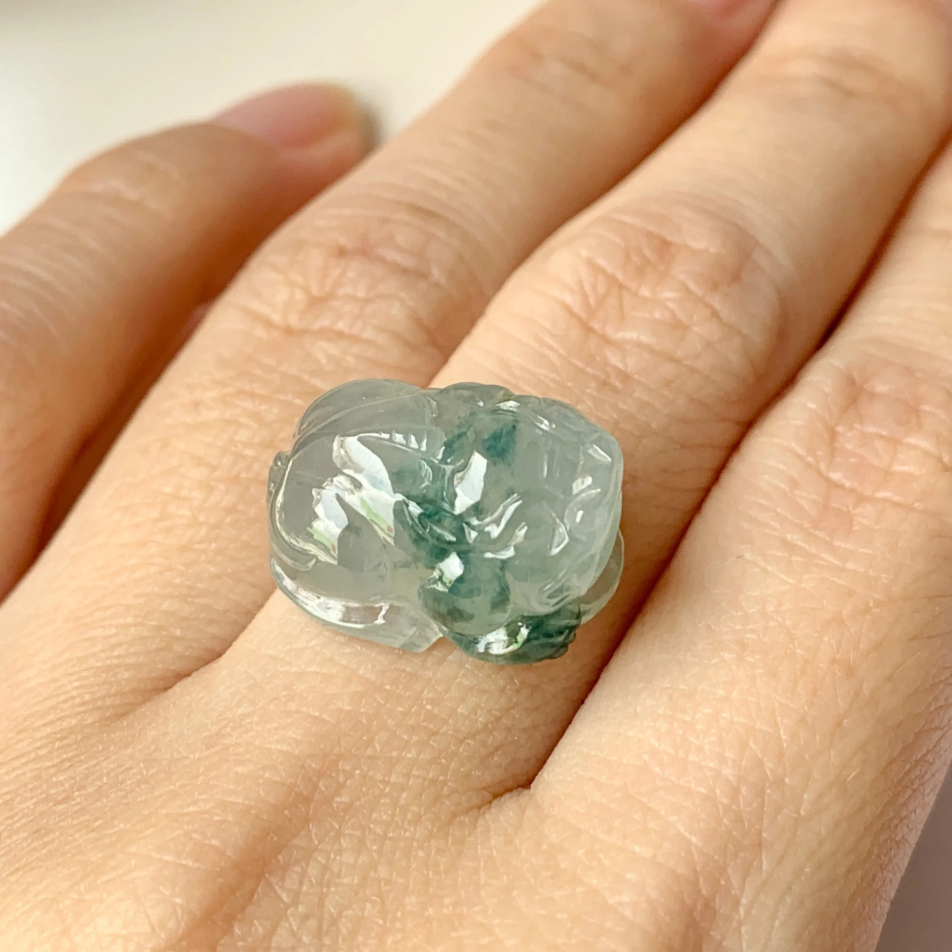 SOLD OUT: A-Grade Natural Floral Jadeite Pixiu No.171726