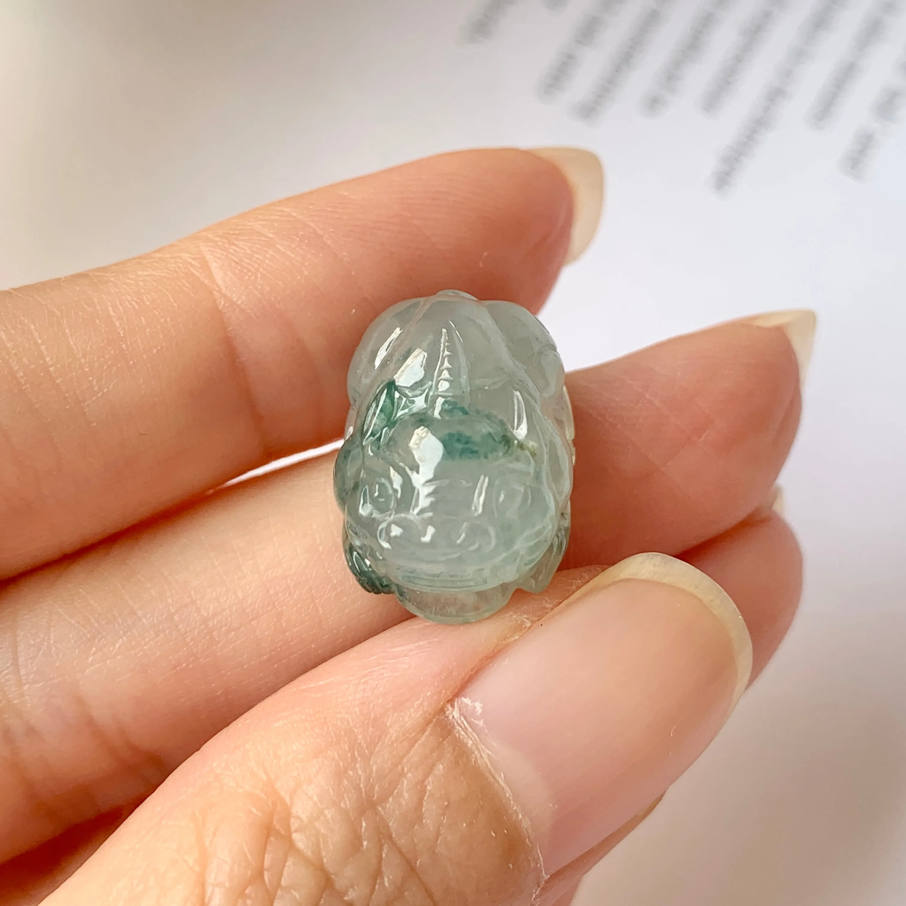 SOLD OUT: A-Grade Natural Floral Jadeite Pixiu No.171726