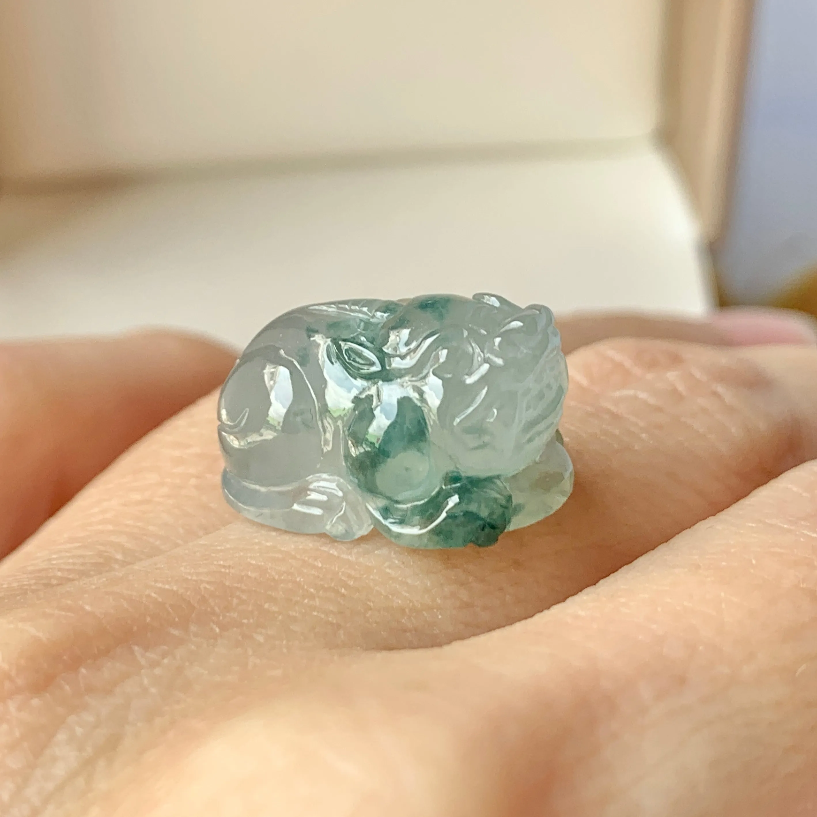 SOLD OUT: A-Grade Natural Floral Jadeite Pixiu No.171726
