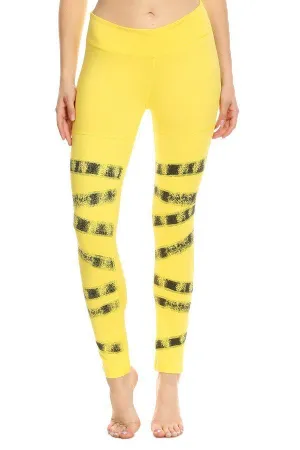 Solid Active Stencil Stripe Print Leggings
