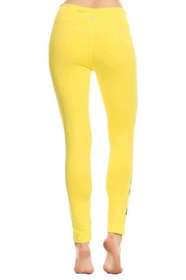 Solid Active Stencil Stripe Print Leggings
