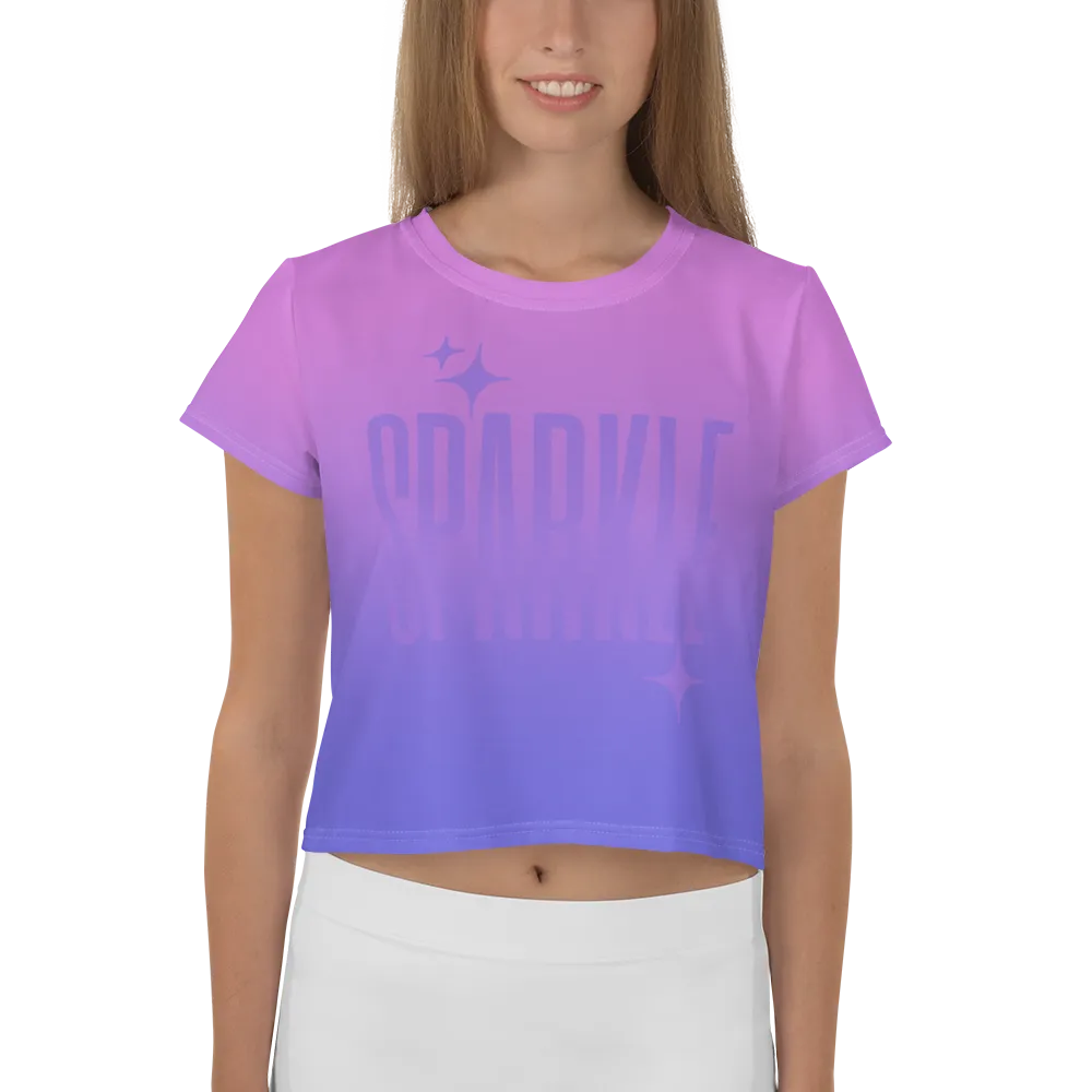 Sparkle Ghost Text Crop Tee (Adult XS-3XL)