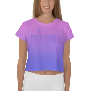 Sparkle Ghost Text Crop Tee (Adult XS-3XL)