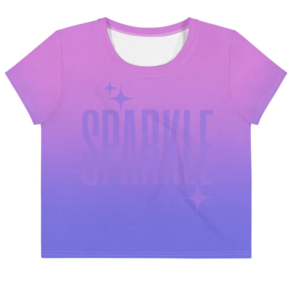 Sparkle Ghost Text Crop Tee (Adult XS-3XL)