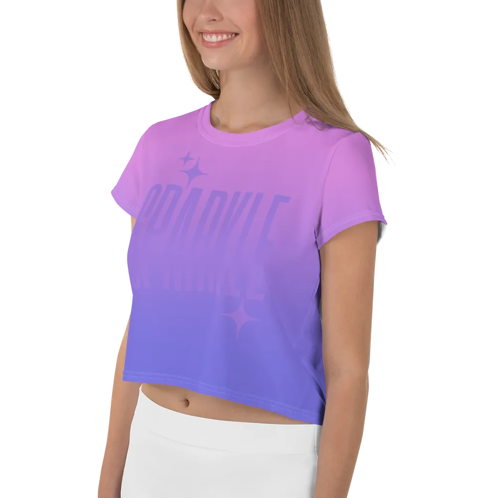 Sparkle Ghost Text Crop Tee (Adult XS-3XL)