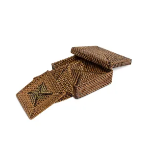 Square Coasters Set with Case and Cover