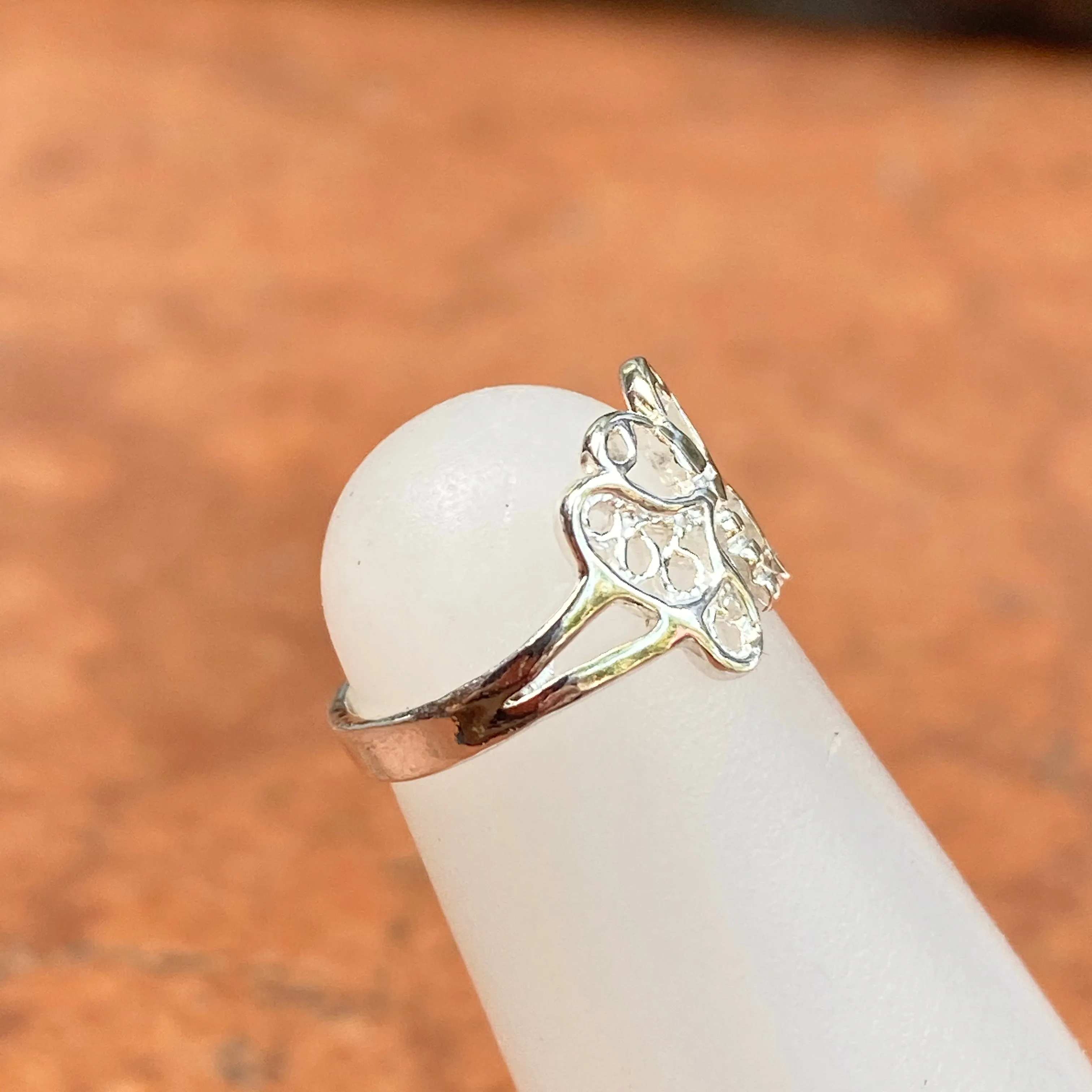 Sterling Silver Detailed Butterfly Toe Ring