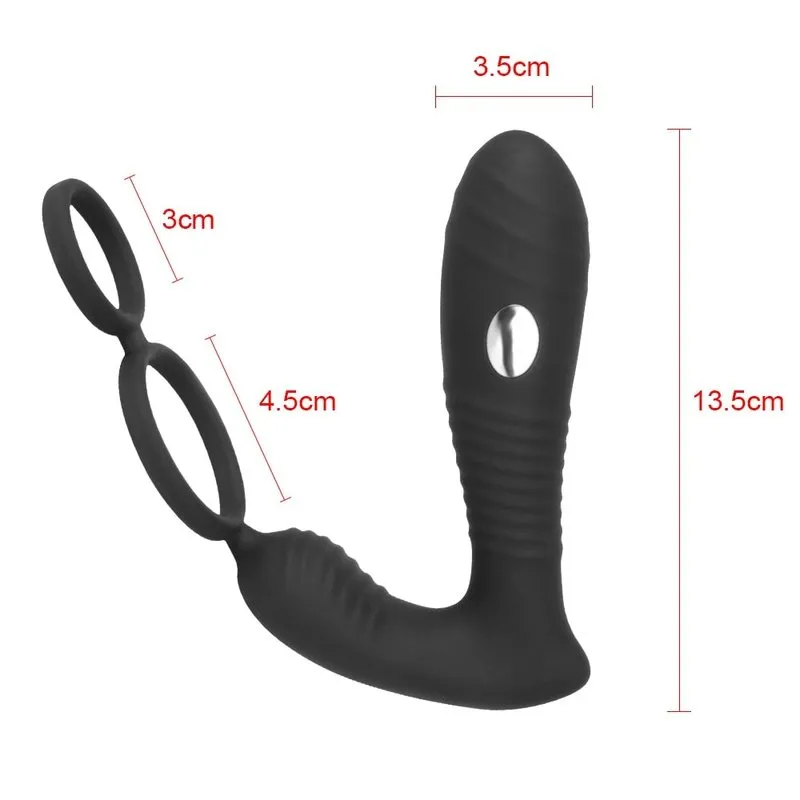 Stimulateur de prostate avec anneaux shock