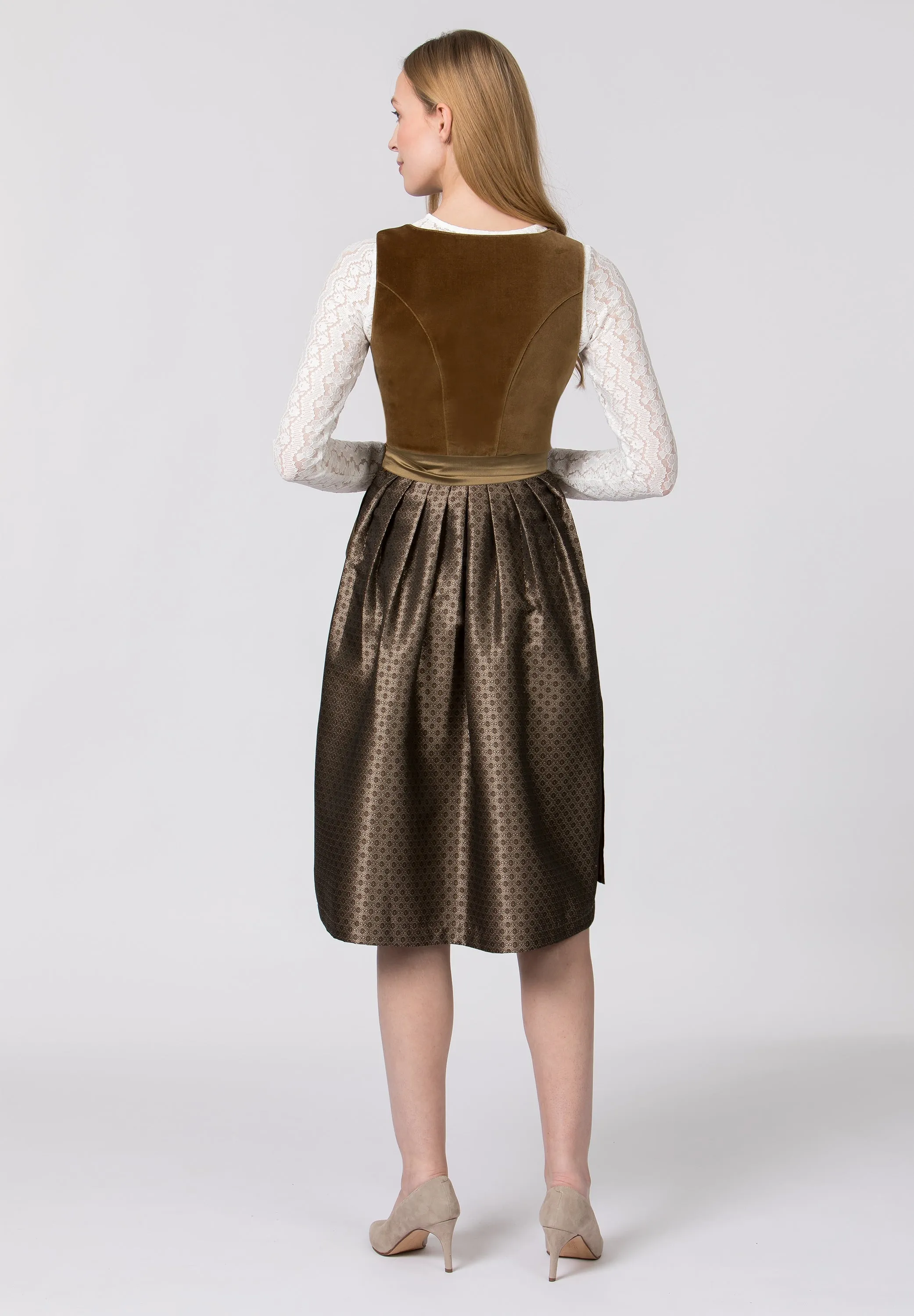 Stockerpoint Long Dirndl 2pcs. 70cm "Aurora" Velvet (4) Color Options