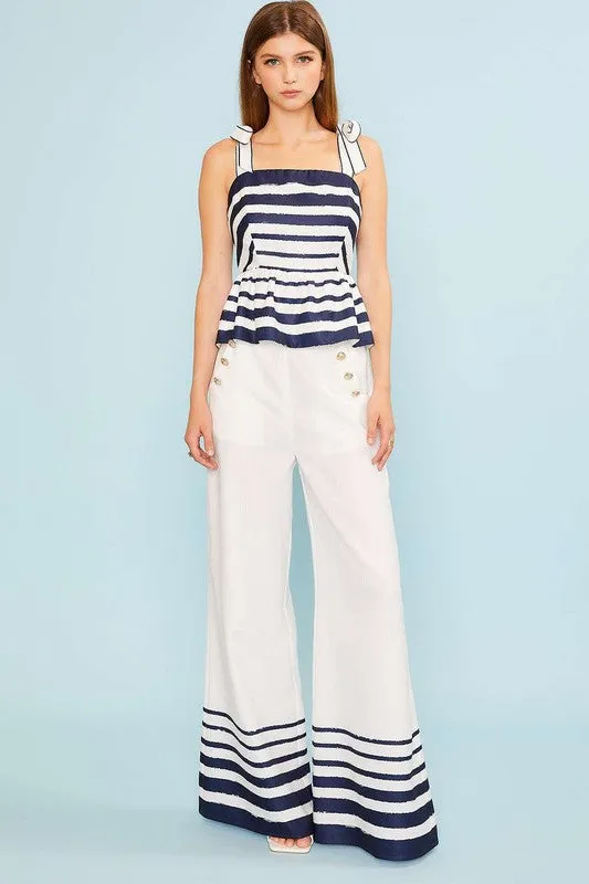 Stripe Wide Fit Pants