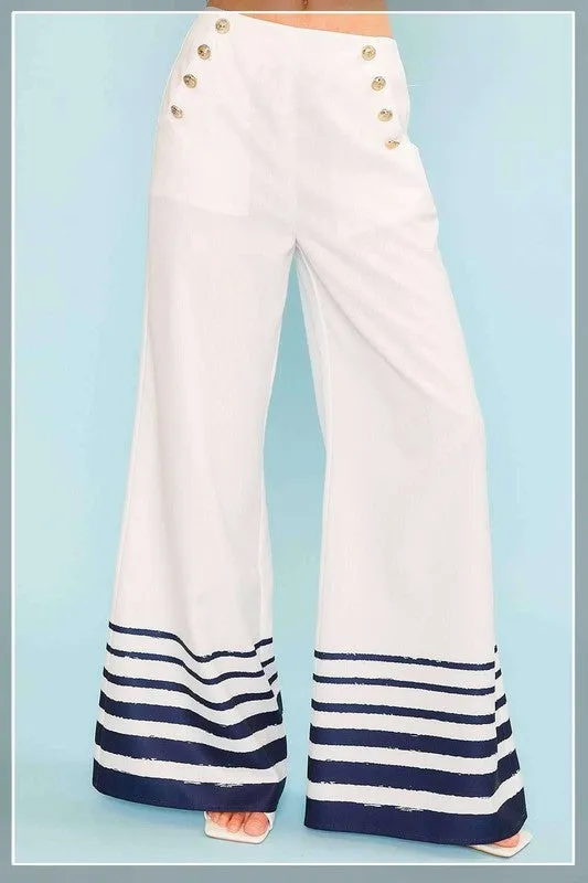 Stripe Wide Fit Pants