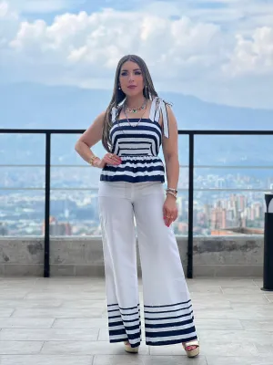 Stripe Wide Fit Pants