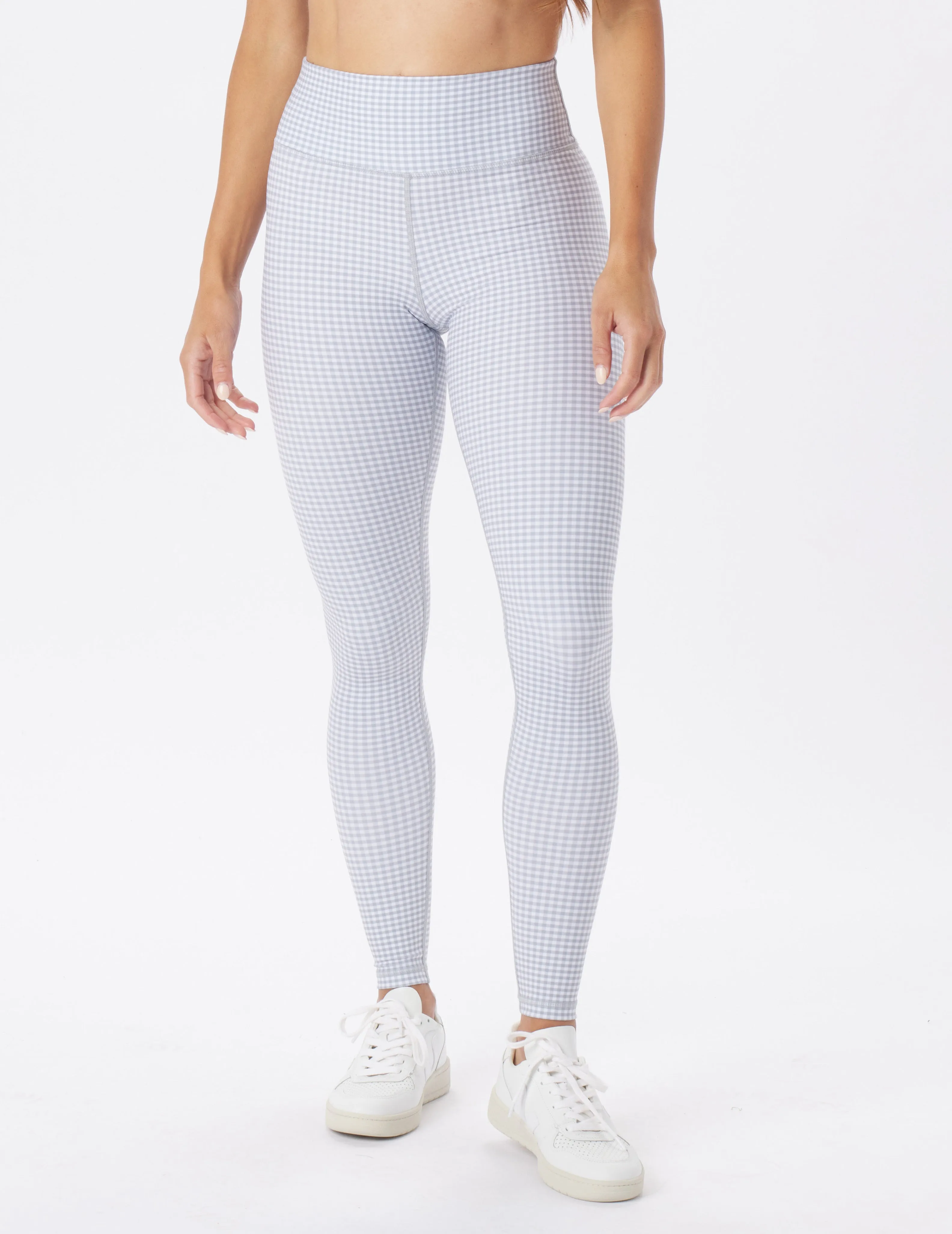 Sultry Legging: Silver Fog Gingham Plaid