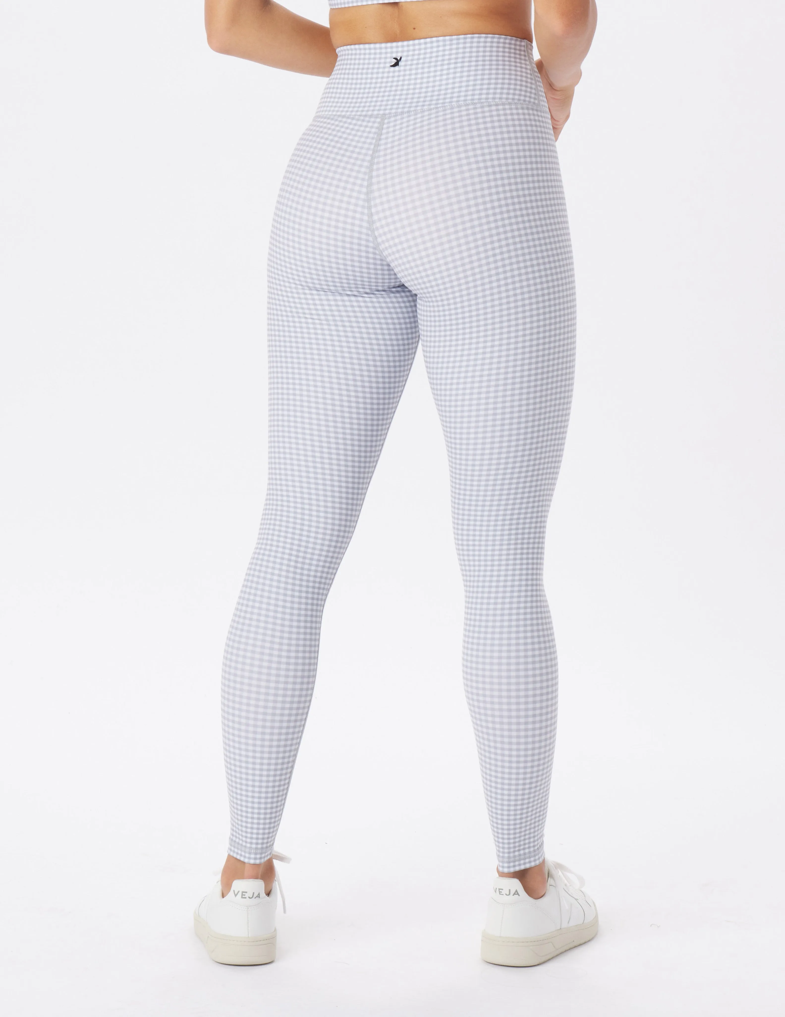 Sultry Legging: Silver Fog Gingham Plaid