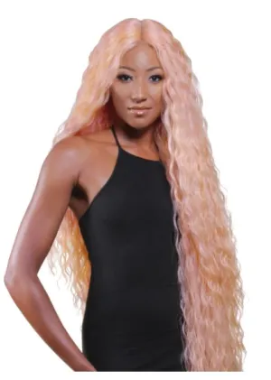Super Long Tight Curl Wig - Peach Orange