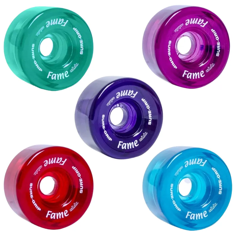 SureGrip Fame Artistic Wheels 57mm 95a 8pk Clear Colours