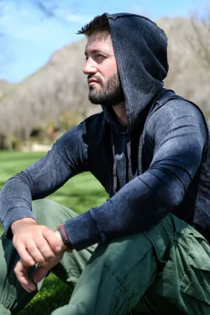 SWEATSHIRT W/THERMAL HOOD - VINTAGE BLACK