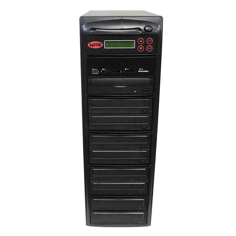 Systor Multi Media Center - Flash Memory Drive (USB/SD/CF/MS/MMC) to Disc Backup   1 to 8 SATA Blu-Ray Duplicator
